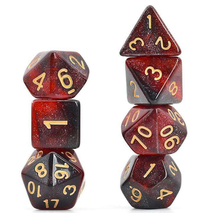 Foam Brain Games Black and Red Galaxy RPG Dice Set
